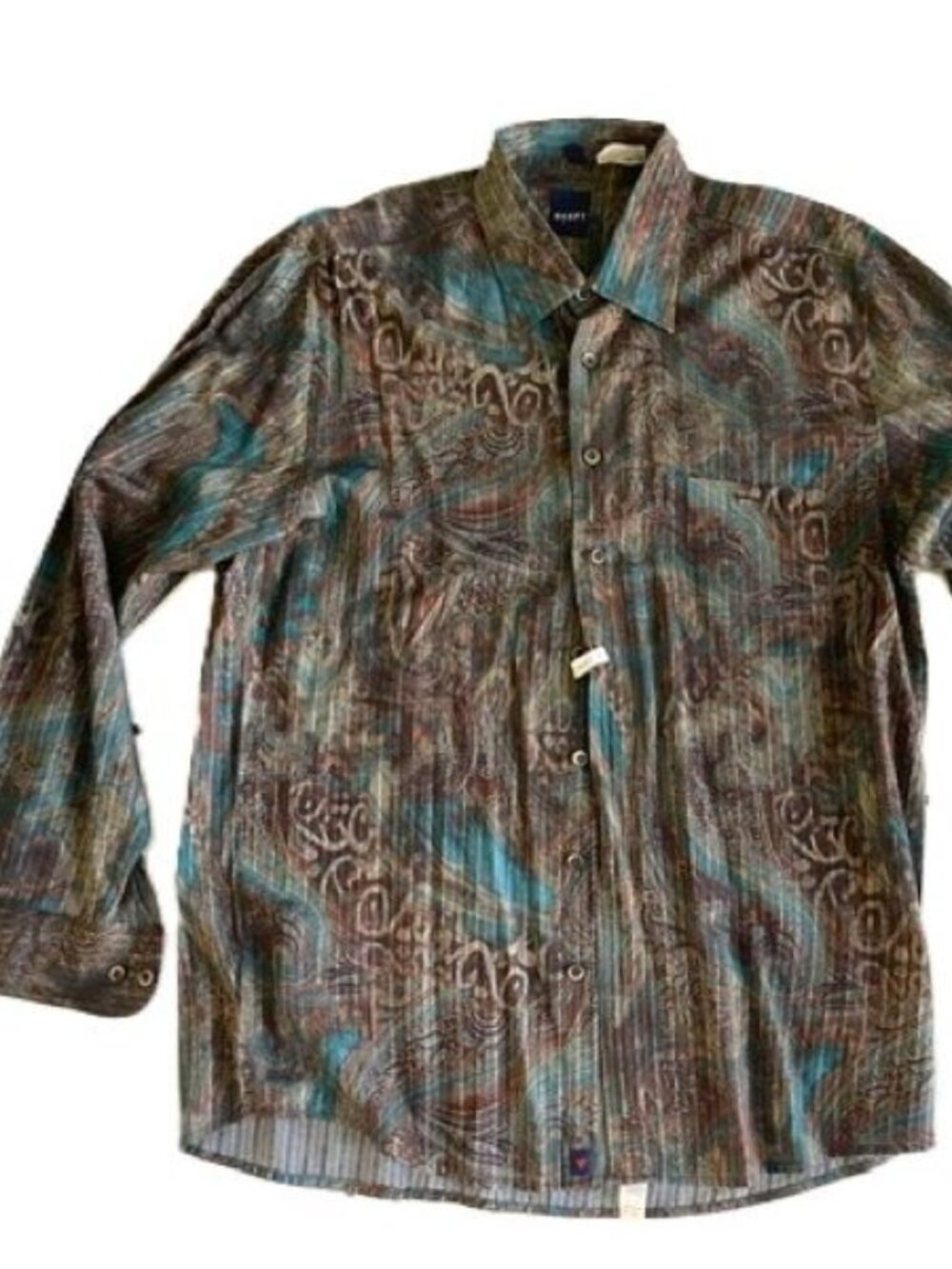 Men's Haupt Brown Teal Dress Shirt